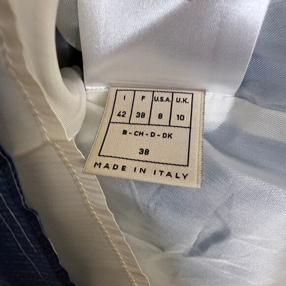 Emilio Pucci 100% Silk Shift Dress Size 8  Blue Geometric Print Made in Italy - Picture 6 of 6